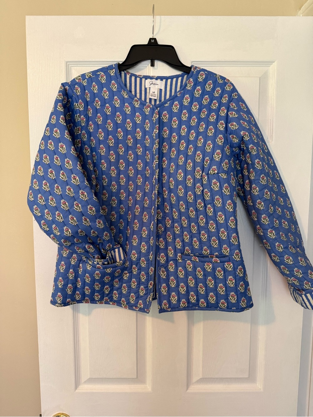Japan Blue Floral Quilted Jacket size Medium